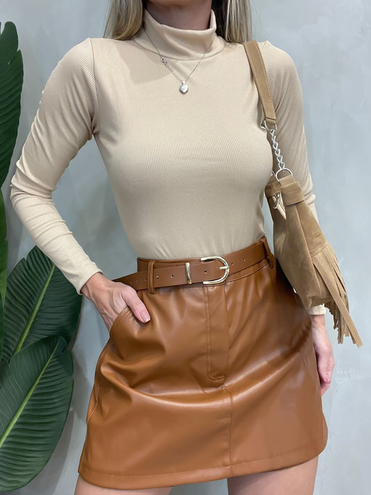 Body Feminino em Ribana Manga Longa e Gola Alta Jeniffer Frete Grátis