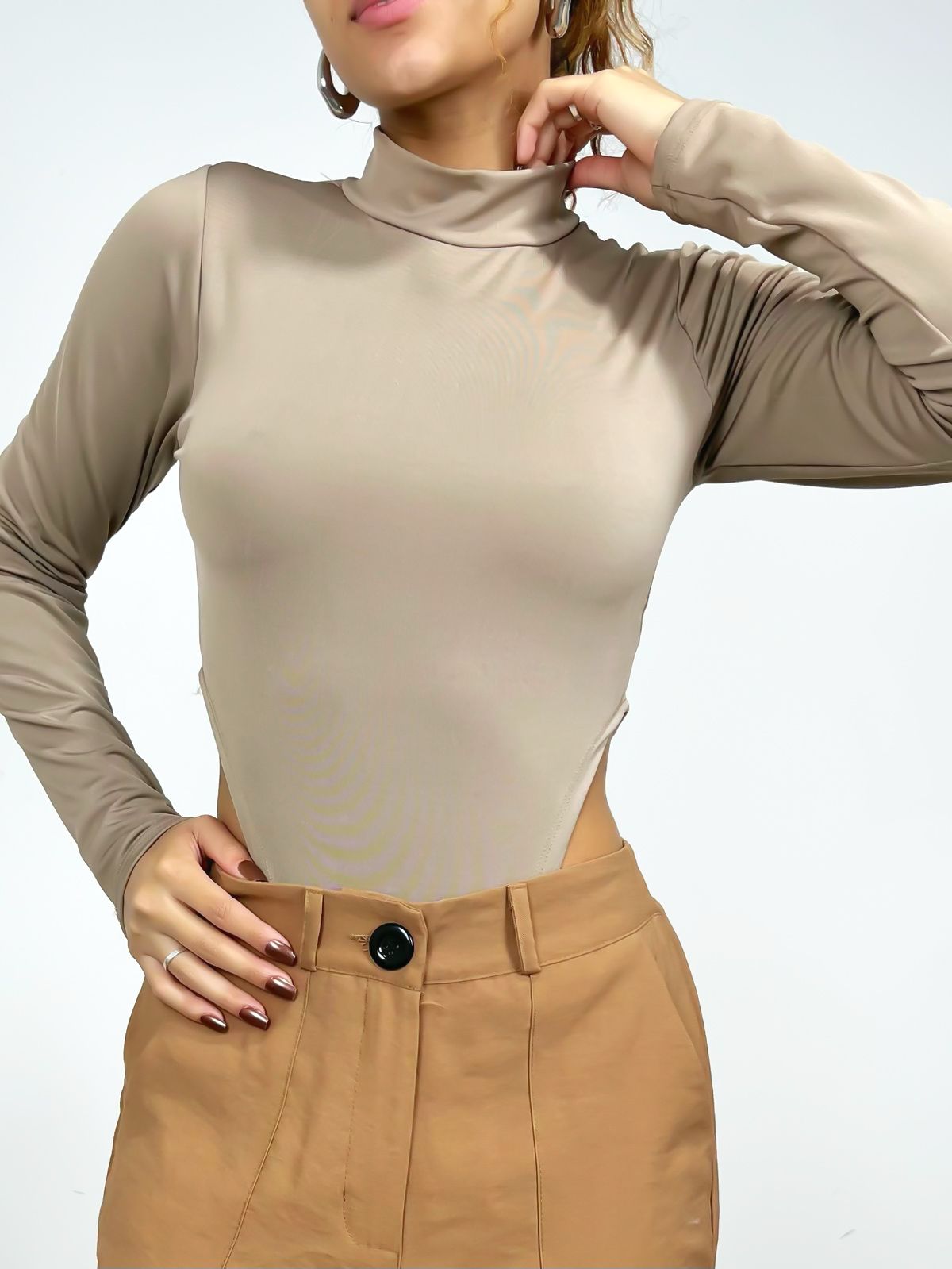 Body Feminino em Suplex Cavado Manga Longa Gisele Frete Grátis.