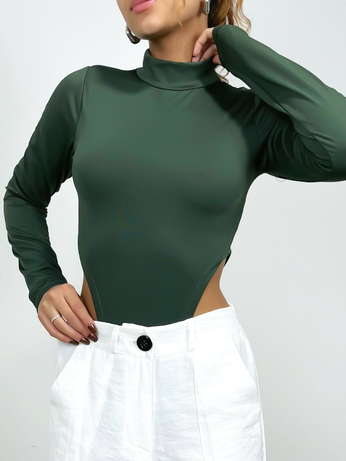 Body Feminino em Suplex Cavado Manga Longa Gisele Frete Grátis.