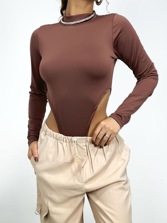 Body Feminino em Suplex Cavado Manga Longa Gisele Frete Grátis.