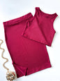 Conjunto Feminino em Ribana Regata e Saia Midi Daniele Frete Grátis.
