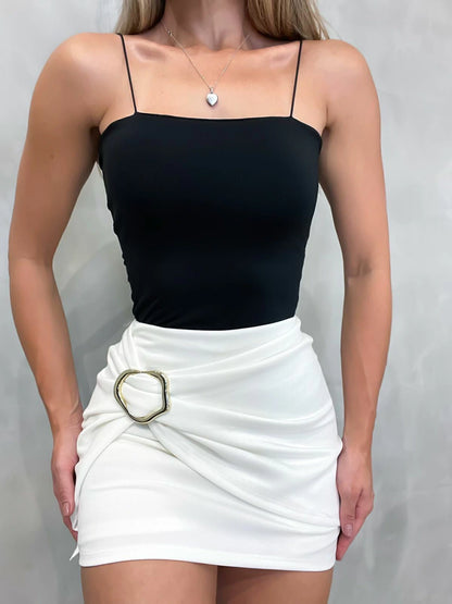 Short Saia Feminino em Neoprene Com Fivela Tamara Ref. 1389. FRETE GRÁTIS