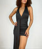 Vestido Feminino Curto em Suplex Costas Nua e Decote V Sofia Frete Grátis.