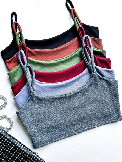 Cropped em Ribana Alça Fina Tiane Ref. 991. FRETE GRÁTIS