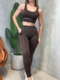 Conjunto Fitness em Poliamida Top com Recorte e Calça com Bolsos Larissa Ref. 15. FRETE GRÁTIS