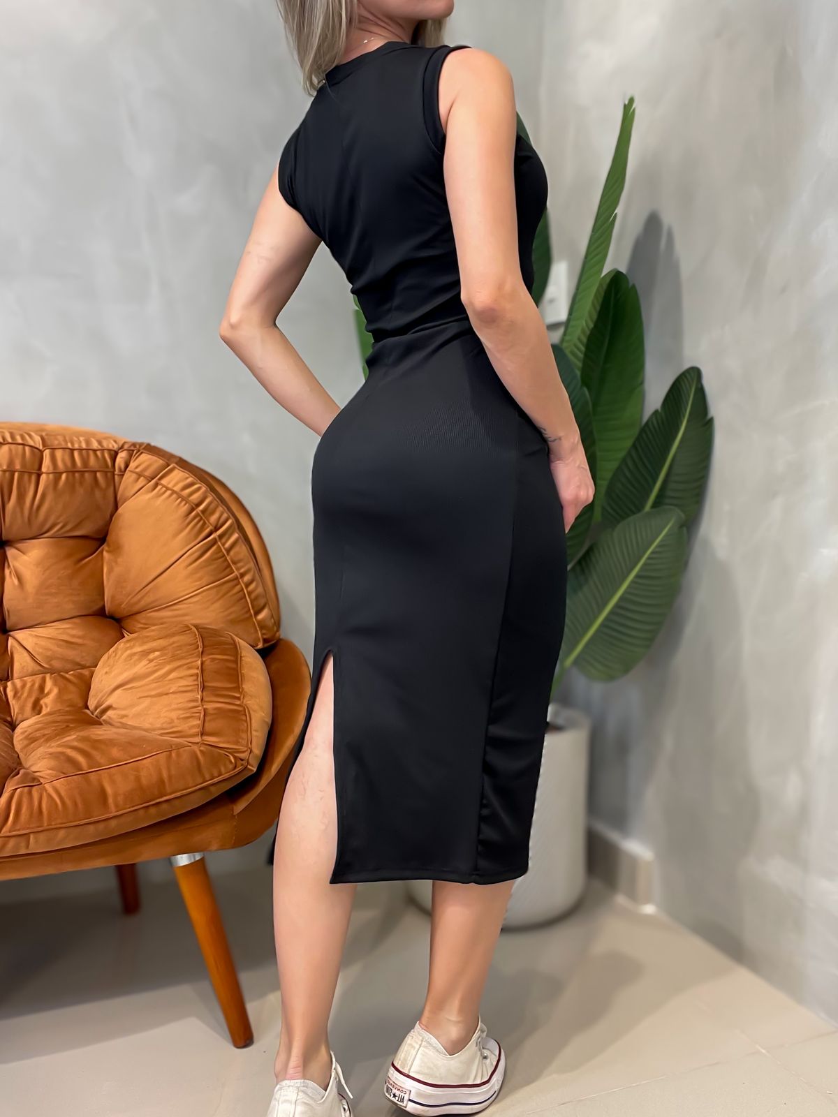 Vestido Midi em Ribana Regata Leticia Frete Grátis.