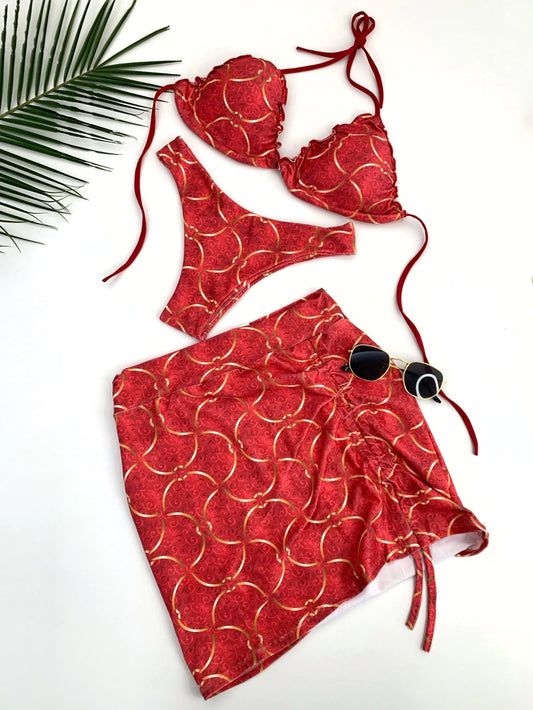 Conjunto Feminino Biquíni e Saia Curta Regulável Ibiza Frete Grátis.