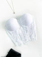 Cropped Feminino Corset Renda Suzane ref.1160. FRETE GRÁTIS