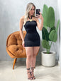 Vestido Curto em Poliamida Frente Única com Fivela Yasmin Frete Grátis