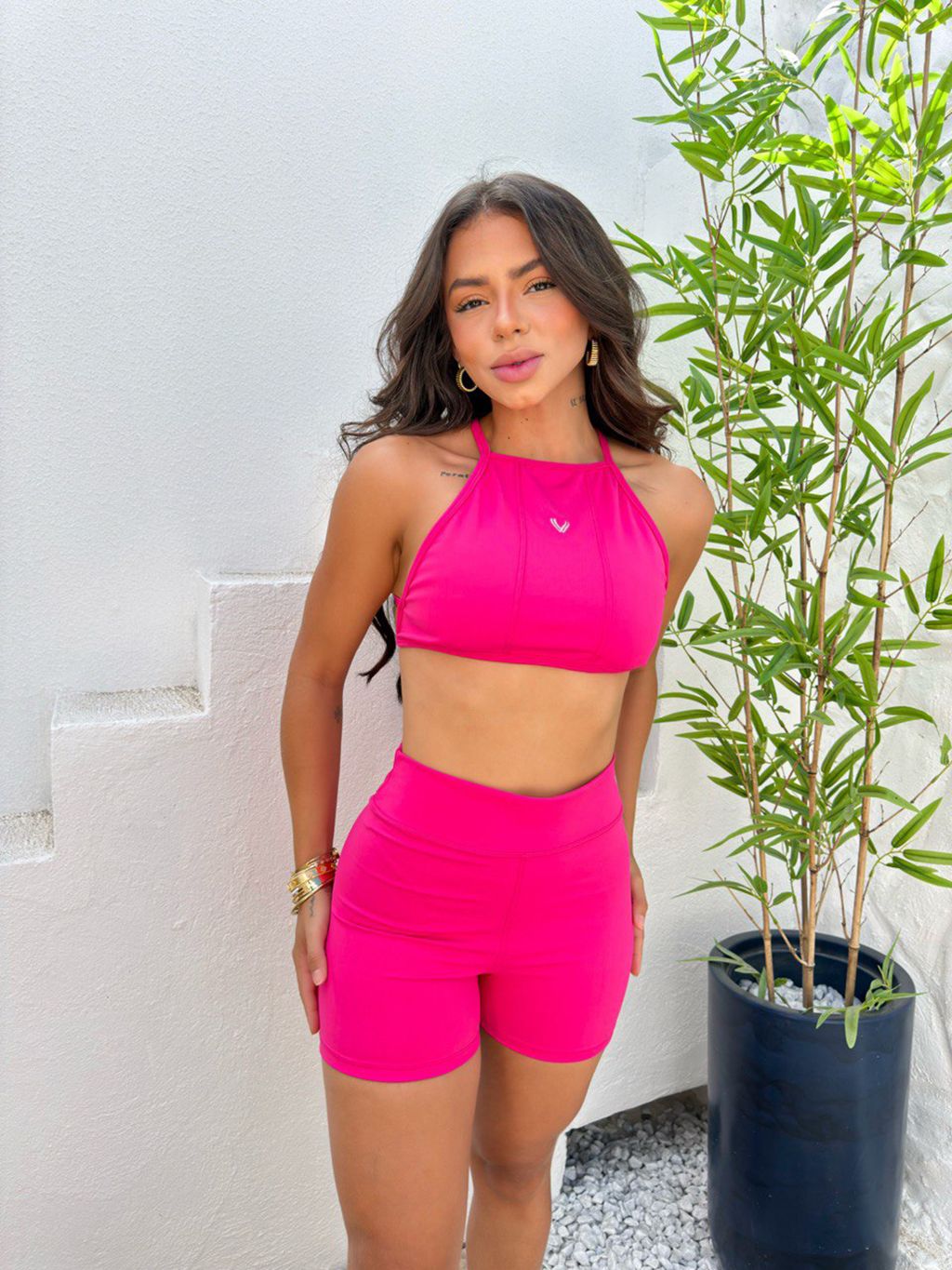 Short Básico na poliamida cintura Alta Lara Frete Grátis