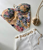 Cropped Corset Estampado com Renda Sabrina Ref. 1859. FRETE GRÁTIS