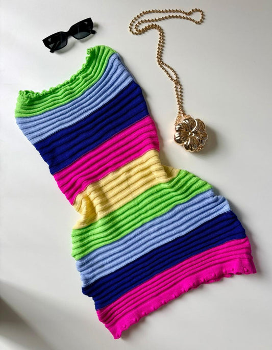 Vestido Curto em Tricô Modal sem Alça Virginia Ref. 1865. FRETE GRÁTIS