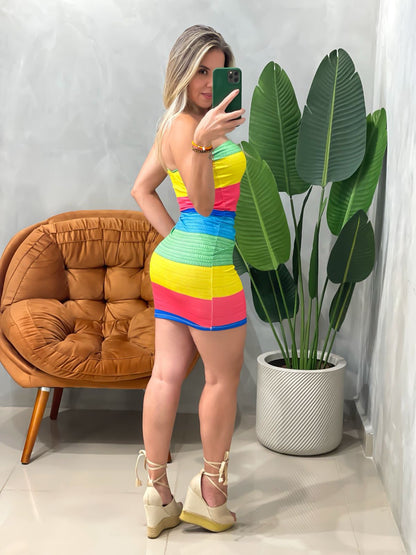 Vestido Curto em Malha Fluity sem Alça Virginia Ref. 1875. FRETE GRÁTIS