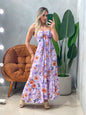 Vestido Feminino Midi Frente Única Estampa 3D Marcela Ref.1878. FRETE GRÁTIS