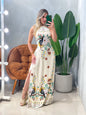 Vestido Longo em Viscose Frente Única Estampado Angélica Frete Grátis