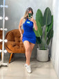 Vestido Curto em Anarruga Regata Brasil Frete Grátis