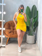 Vestido Curto em Anarruga Regata Brasil Frete Grátis